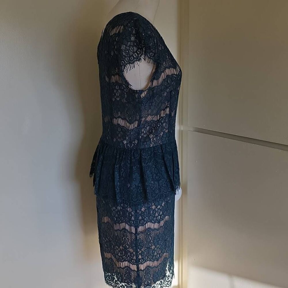 Maeve Lace Sheath Tiered Elsa Peplum Dress Teal Green ANTHROPOLOGIE ,EUC, M - Picture 4 of 9